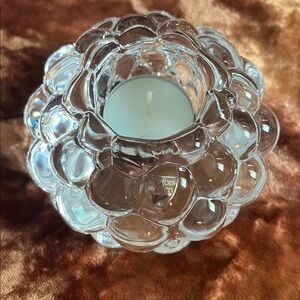 Raspberry Crystal Votive Orrefors Sweden